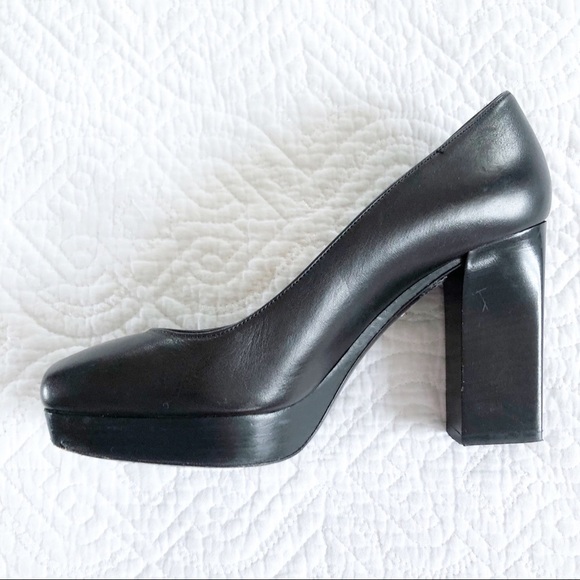 Acne Studios Black Square Toe Platform 4” High Heels - Picture 10 of 12